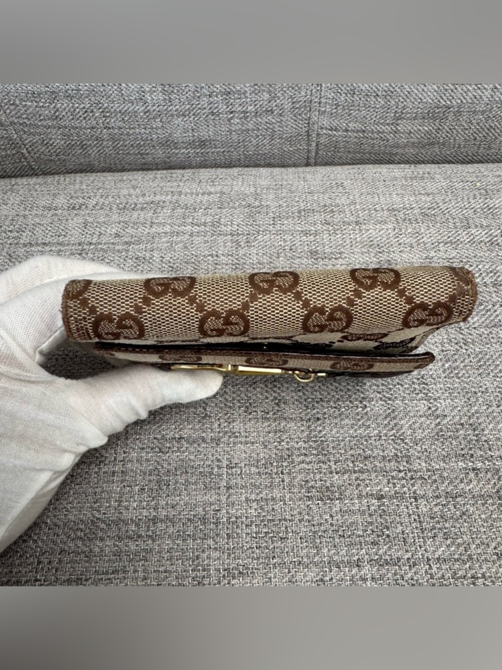 ✨GG Canvas Vintage Web Horsebit Compact Wallet✨ - Picture 7 of 17